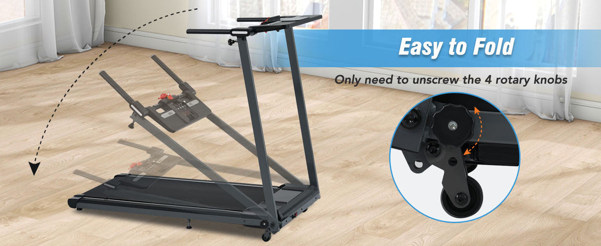 Folding Walking Pad Treadmill with Incline and Bluetooth