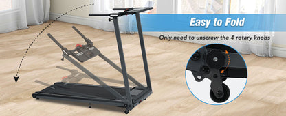 Folding Walking Pad Treadmill with Incline and Bluetooth