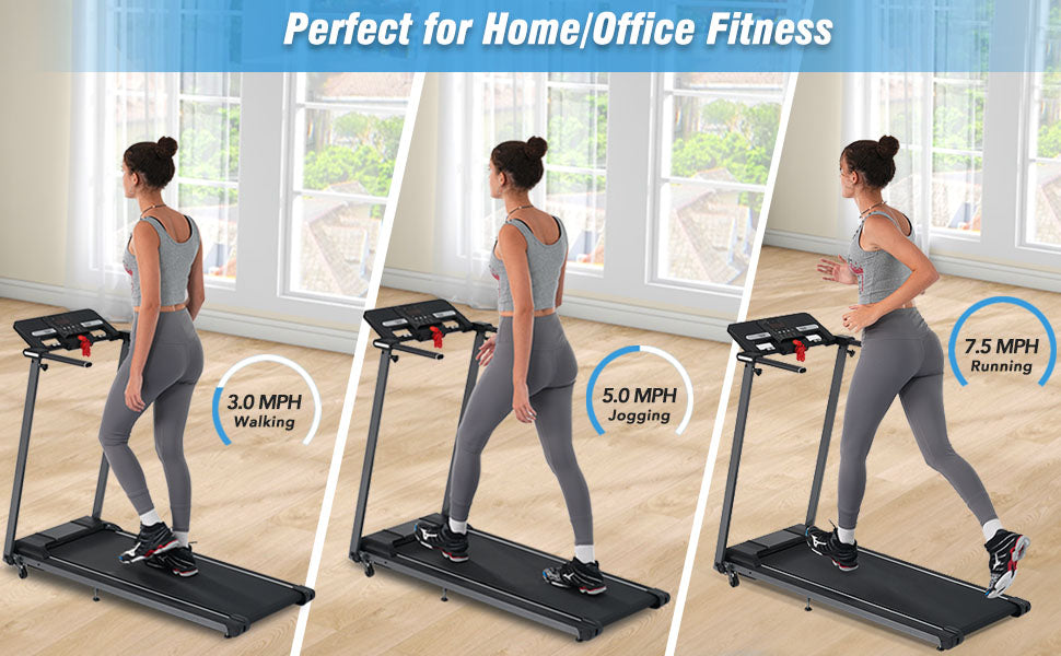 Folding Walking Pad Treadmill with Incline and Bluetooth