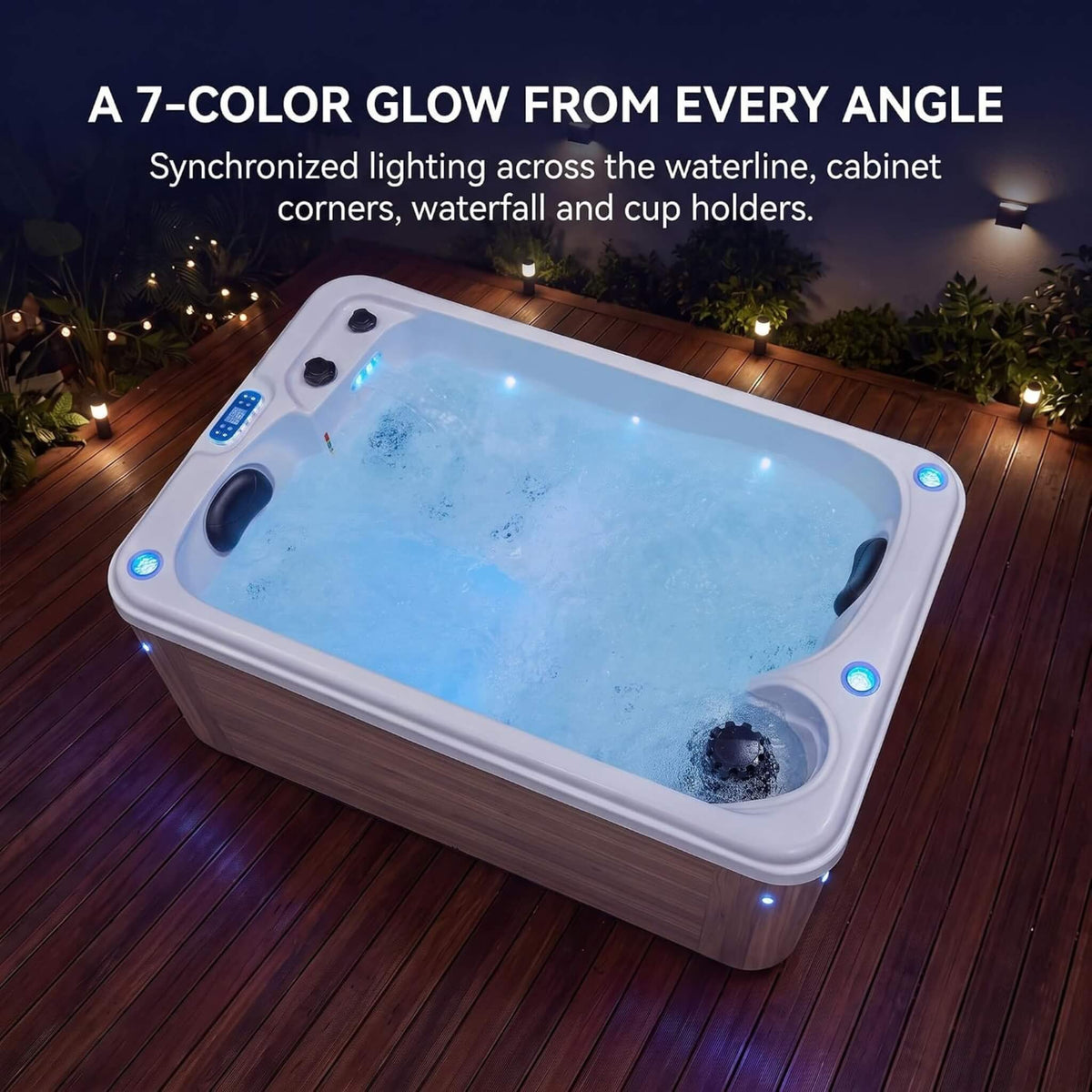 Aeris 2-Person Outdoor Hot Tub with 15 Hydro Jets