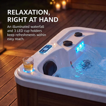 Aeris 2-Person Outdoor Hot Tub with 15 Hydro Jets