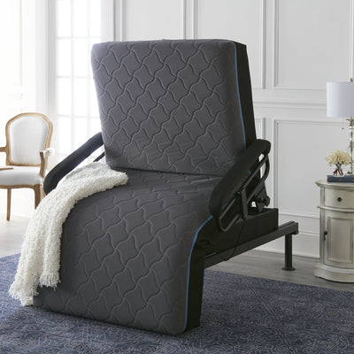 Adjustable Sleep-to-Stand Bed with Lift Assist – Dark Gray