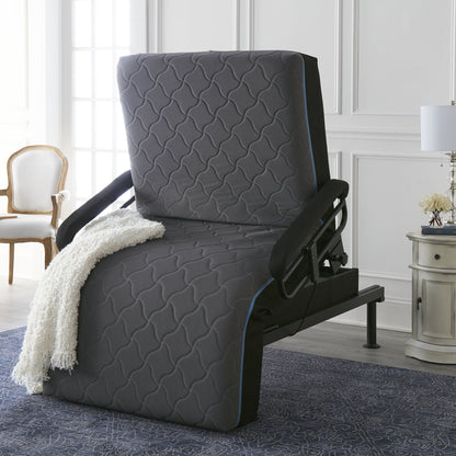 Adjustable Sleep-to-Stand Bed with Lift Assist – Dark Gray