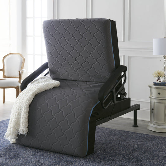 Adjustable Sleep-to-Stand Bed with Lift Assist – Dark Gray