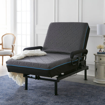 Adjustable Sleep-to-Stand Bed with Lift Assist – Dark Gray