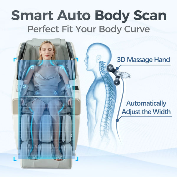 Full Body Massage Chair Built for Daily Recovery, Zero Gravity SL Track, Heating Functions, Bluetooth Control