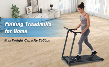 Folding Walking Pad Treadmill with Incline and Bluetooth