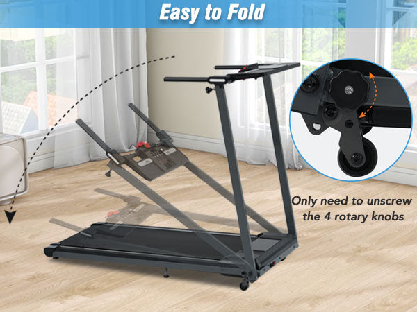 Folding Walking Pad Treadmill with Incline and Bluetooth