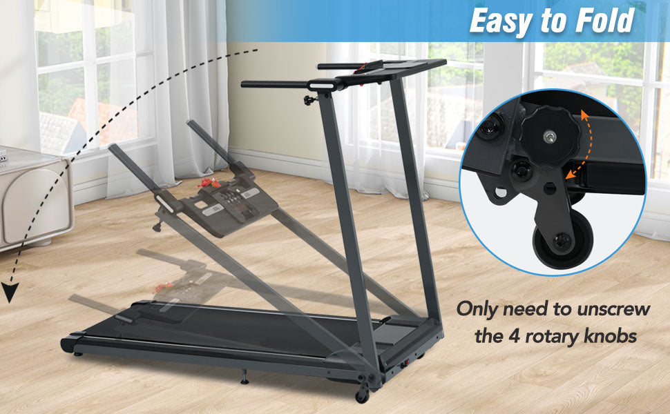 Folding Walking Pad Treadmill with Incline and Bluetooth