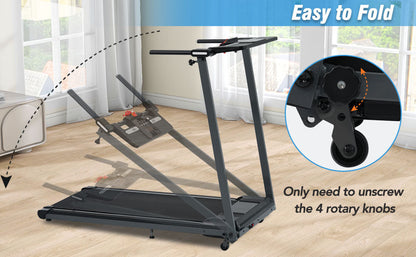 Folding Walking Pad Treadmill with Incline and Bluetooth