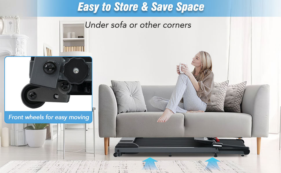 Folding Walking Pad Treadmill with Incline and Bluetooth