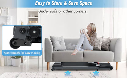 Folding Walking Pad Treadmill with Incline and Bluetooth