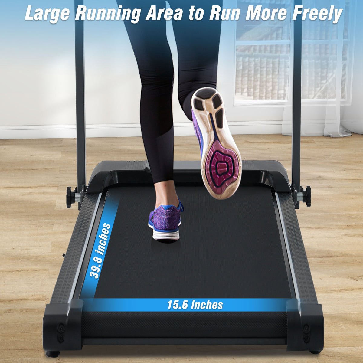 Folding Walking Pad Treadmill with Incline and Bluetooth