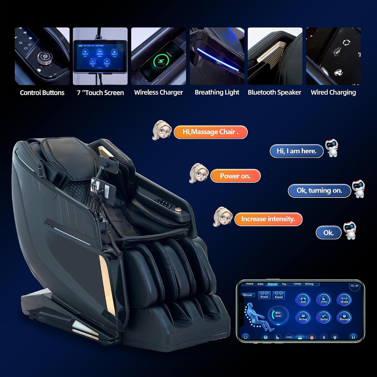 Massage Chair 4D Full Body Extended Sl-Track Zero Gravity Shiatsu Recliner