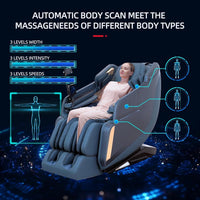 4D Massage Chair Full Body Zero Gravity Massage Chair Recliner Shiatsu with Heat, AI Voice Control, Foot Roller & 3-Zone Heating - Home Electric Massager for Mom/Wife/Dad/Home Office