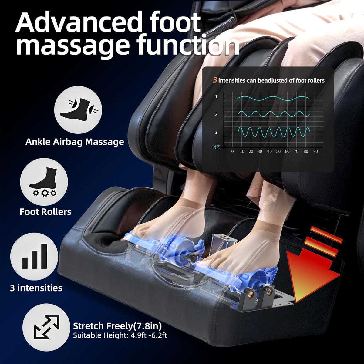 Massage Chair 4D Full Body Extended Sl-Track Zero Gravity Shiatsu Recliner