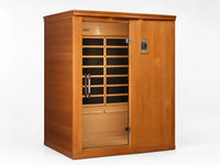 Infrared Home Sauna Built for Three Person Capacity, Canadian Hemlock Construction, 7 Ultra-Low EMF Panels — Studio Shot