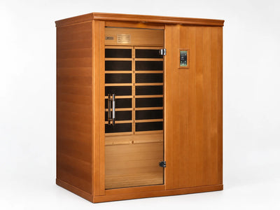 Infrared Home Sauna Built for Three Person Capacity, Canadian Hemlock Construction, 7 Ultra-Low EMF Panels
