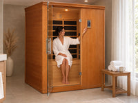 Infrared Home Sauna Built for Three Person Capacity, Canadian Hemlock Construction, 7 Ultra-Low EMF Panels — Lifestyle