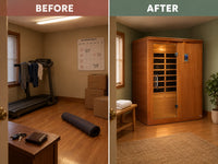 Madrid Elite 3 Person Low EMF Infrared Lighting Home Sauna — Before & After