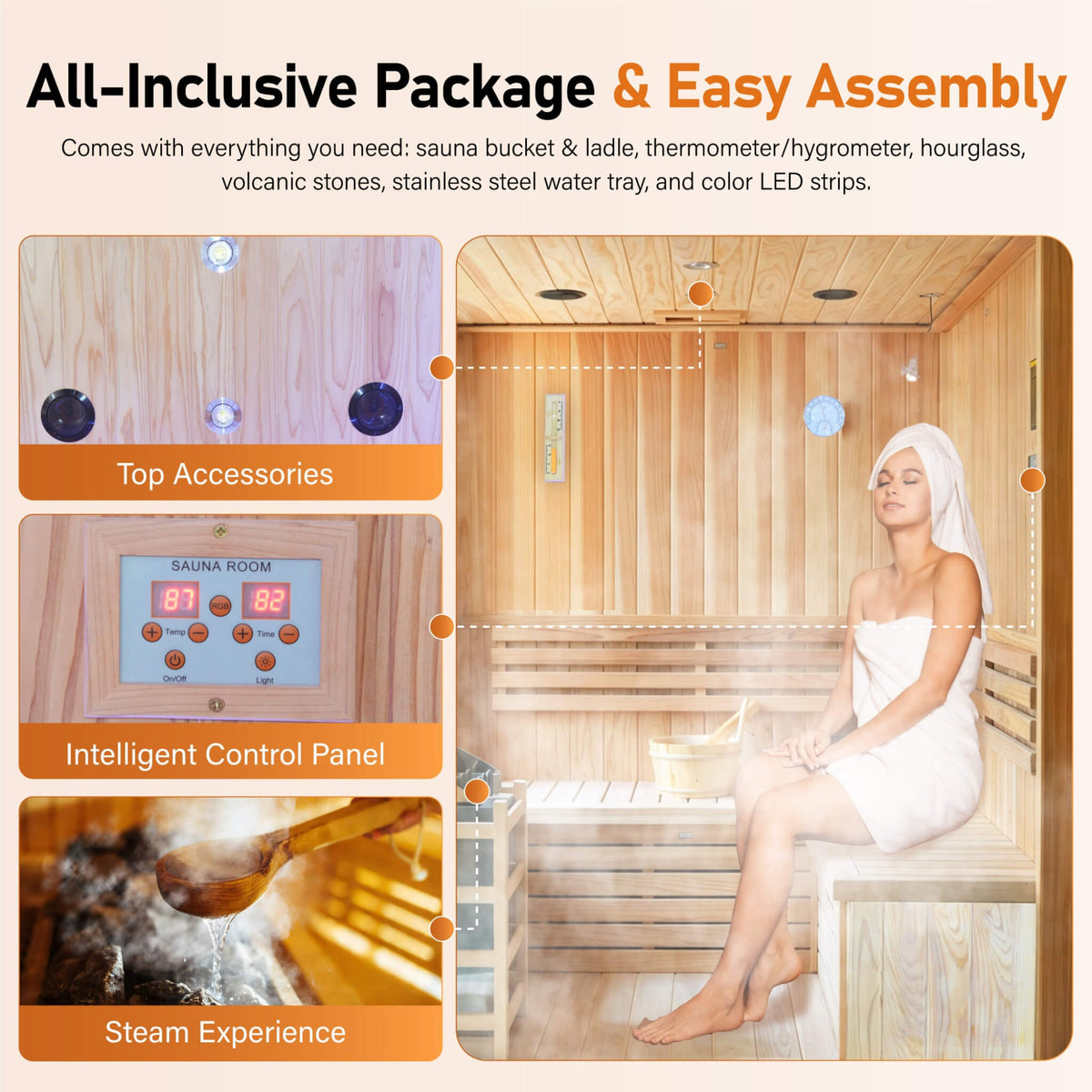 Solenne Outdoor 4-Person Traditional Steam Sauna