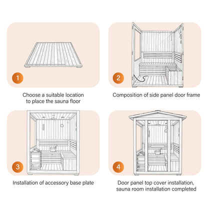 Solenne Outdoor 4-Person Traditional Steam Sauna
