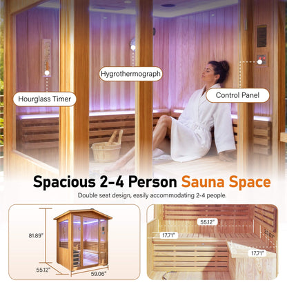 Solenne Outdoor 4-Person Traditional Steam Sauna