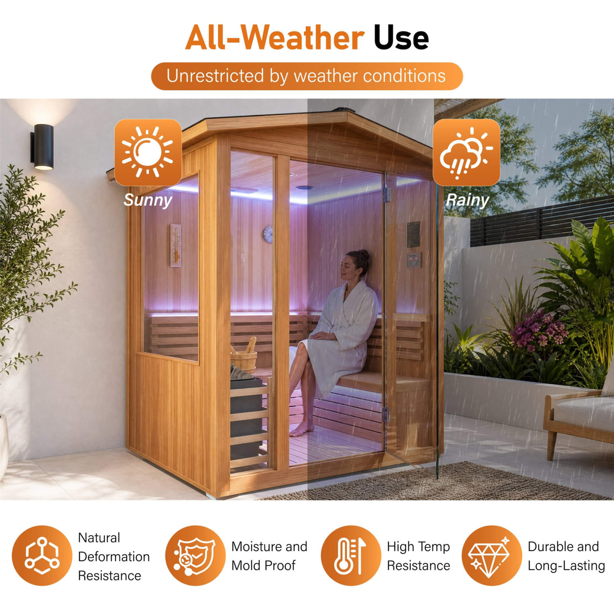 Solenne Outdoor 4-Person Traditional Steam Sauna