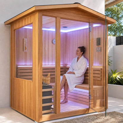 Solenne Outdoor 4-Person Traditional Steam Sauna
