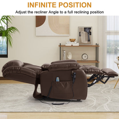 Lay Flat Power Lift Chair Recliner with Heat & Massage
