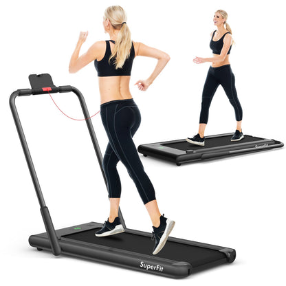 2-in-1 Folding Treadmill with Remote and LED Display