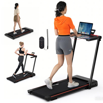 3-in-1 Folding Treadmill with Desk and LCD Display