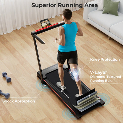 3-in-1 Folding Treadmill with Desk and LCD Display