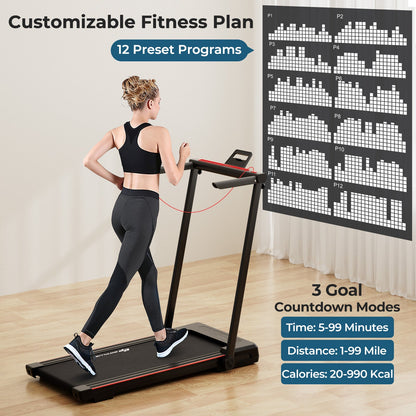 3-in-1 Folding Treadmill with Desk and LCD Display