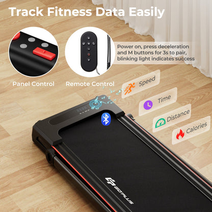 3-in-1 Folding Treadmill with Desk and LCD Display